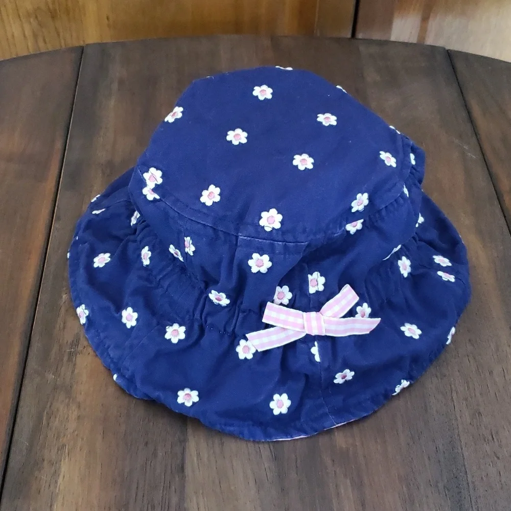 Gymboree Embroidered FLOWER POWER Bucket Hat Sz 6-18M